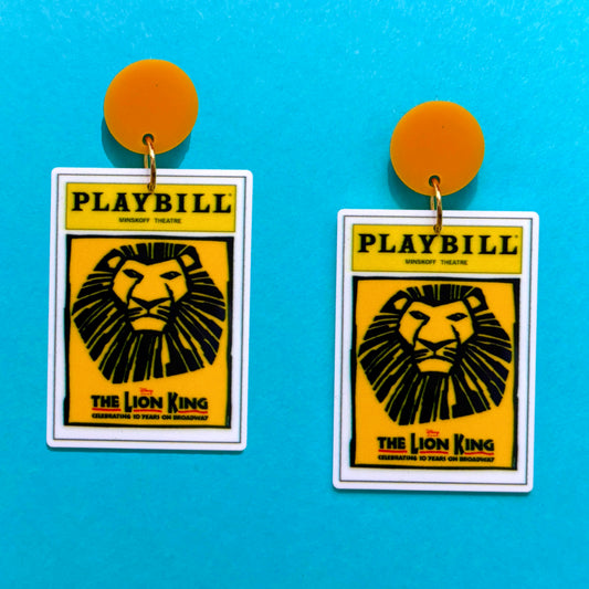 Lion King Playbill Drop Earrings