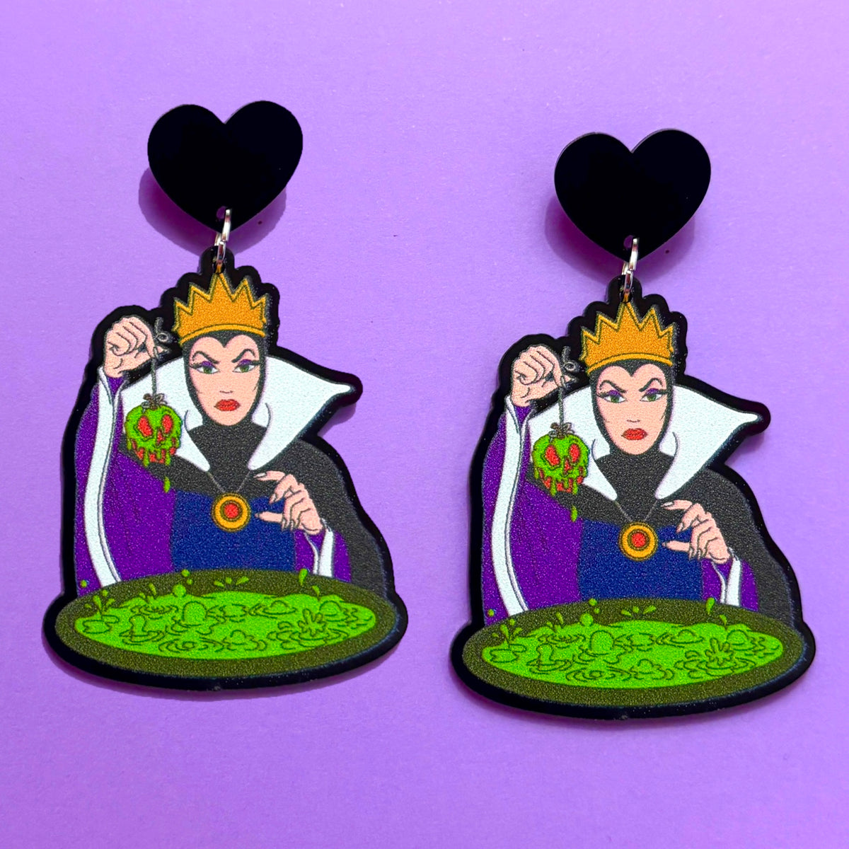 Evil Queen Inspired Acrylic Drop Earrings
