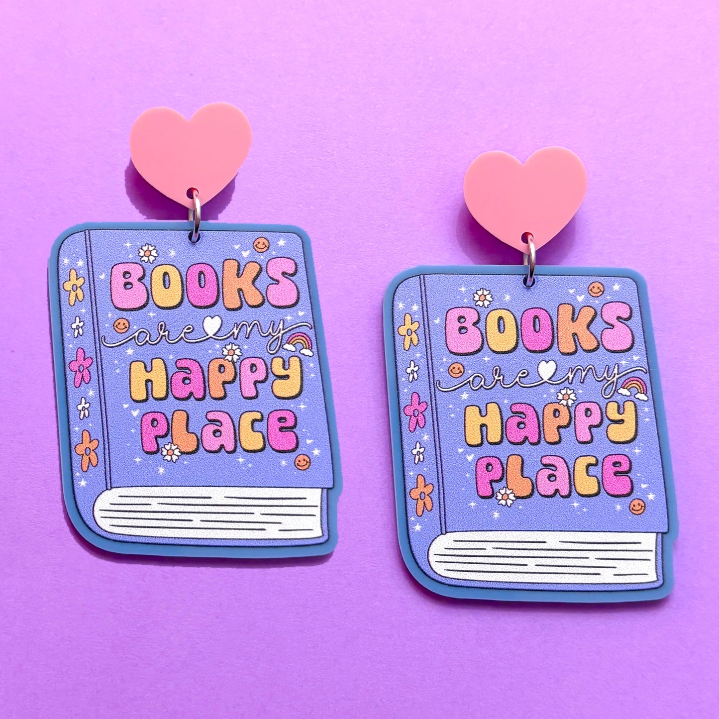 Books Are My Happy Place Drop Earrings