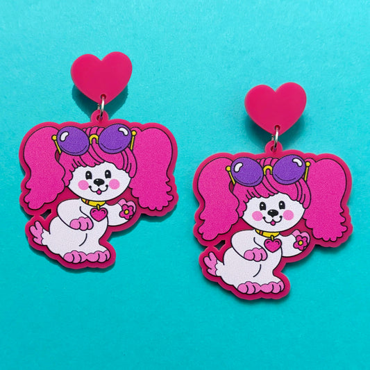 80s Poodle Toy Drop Earrings