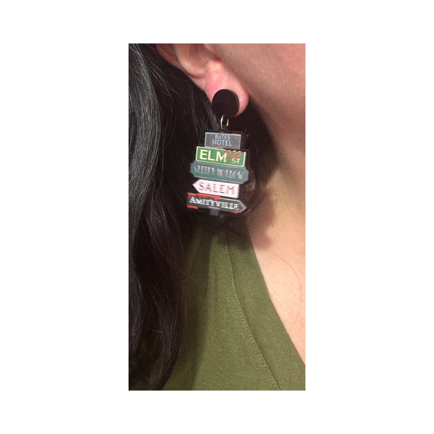 Horror Street Signs Drop Earrings