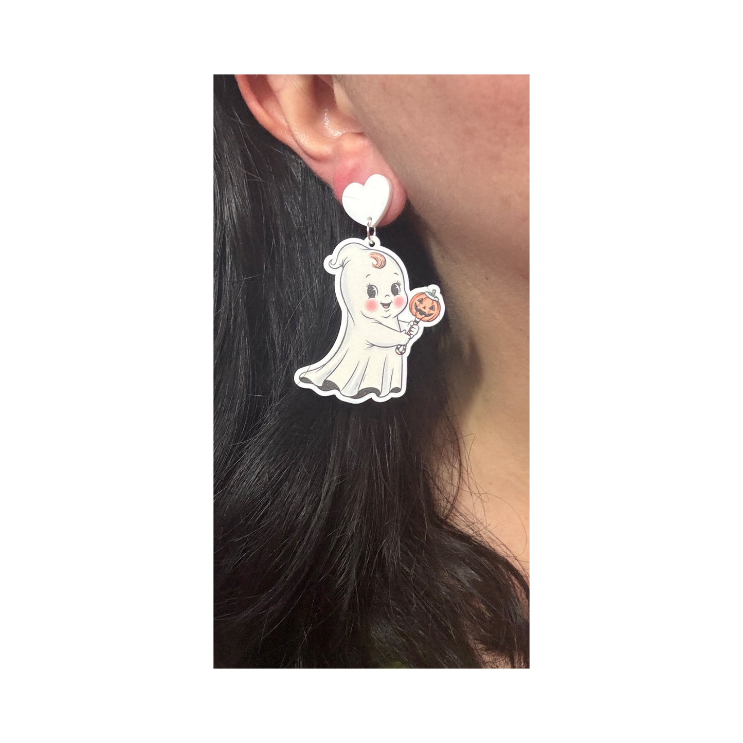 Retro Ghost Cuties Drop Earrings