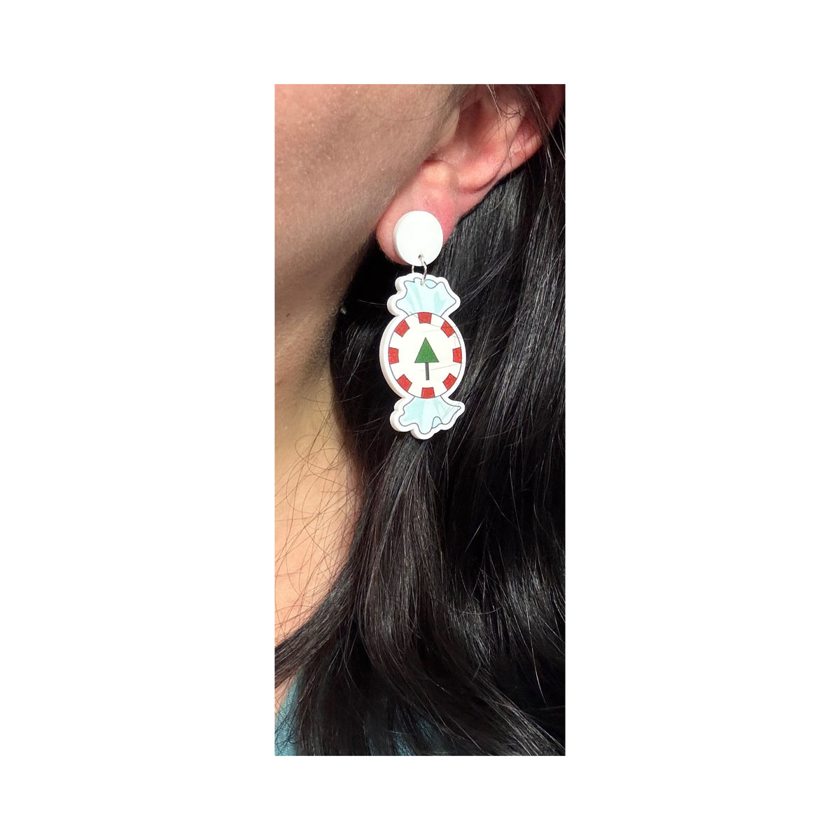 Peppermint Candy Drop Earrings