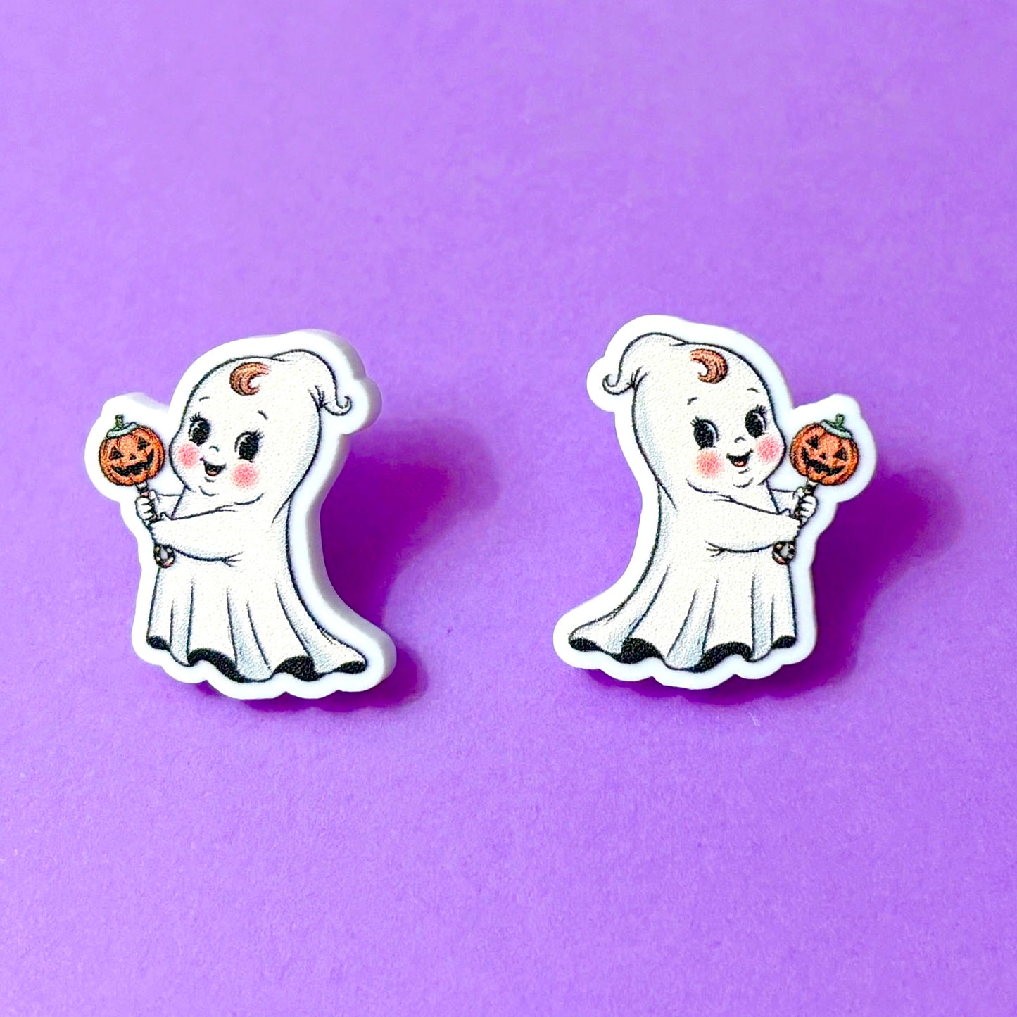 Retro Ghost Cuties Post Earrings