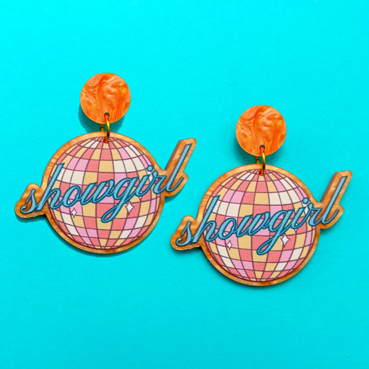 Showgirl Disco Ball Drop Earrings