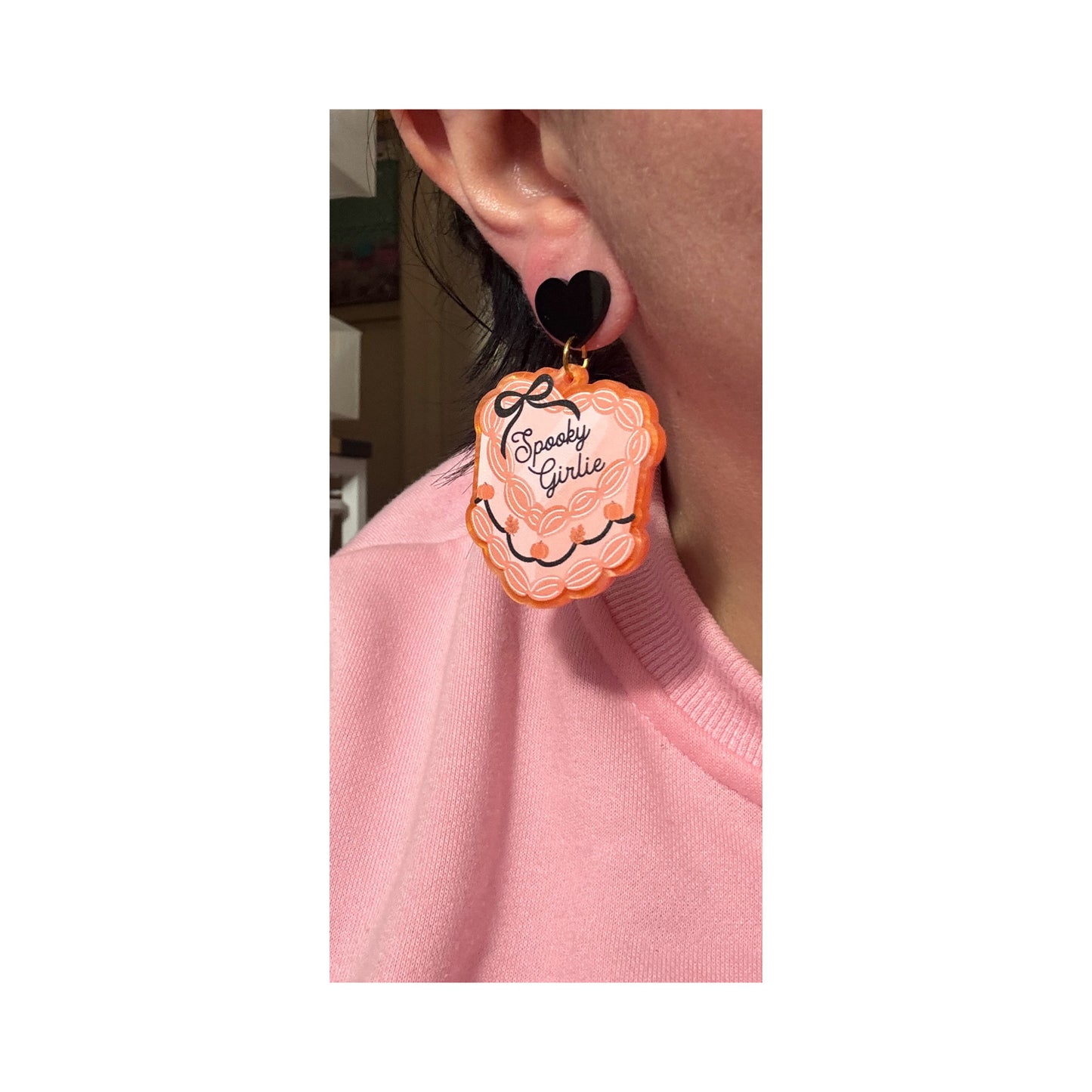 Spooky Girlie Heart Cake Drop Earrings