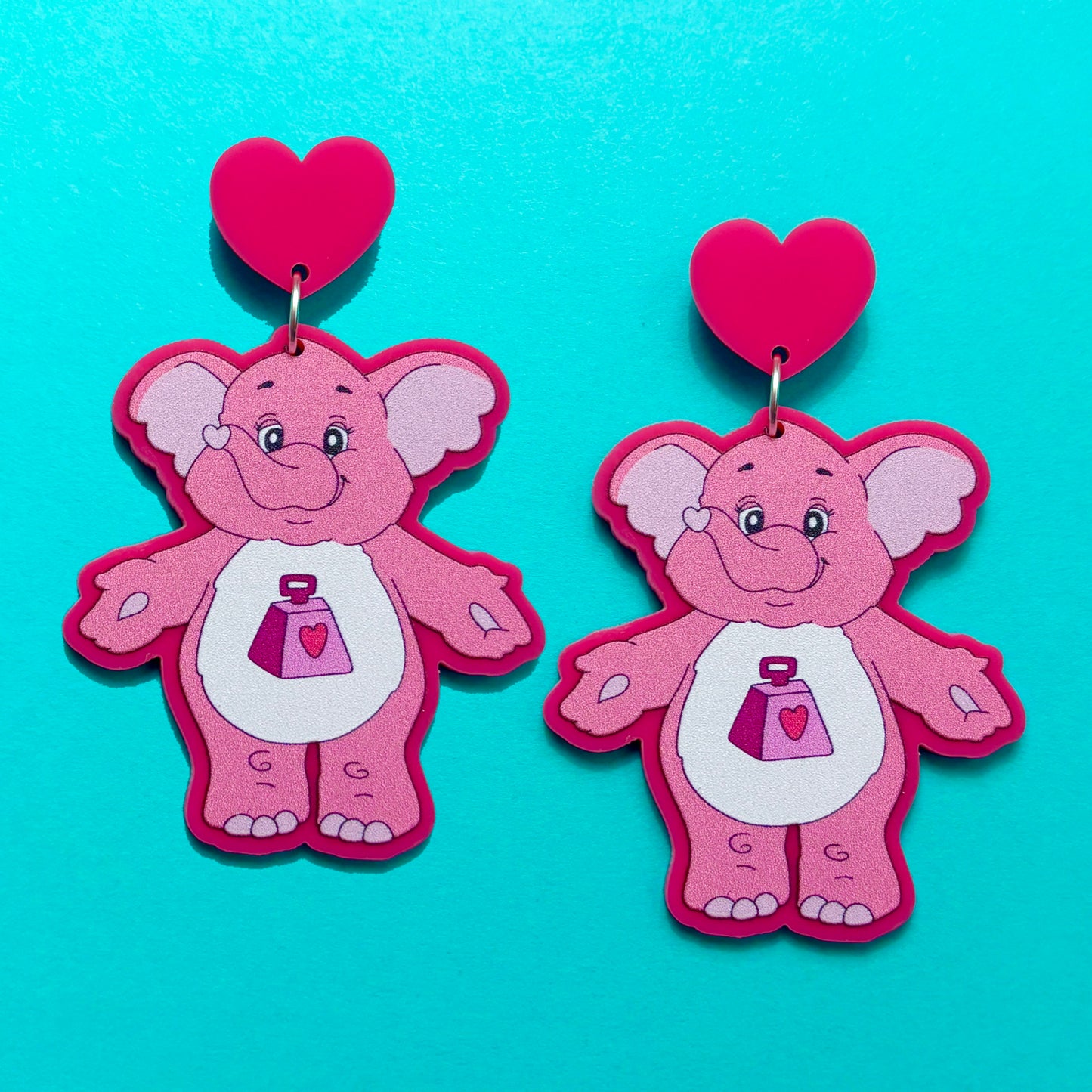 Sweetheart Rainbow Elephant Drop Earrings