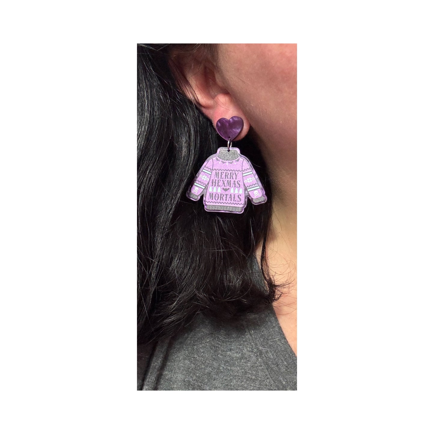 Merry Hexmas Sweater Drop Earrings