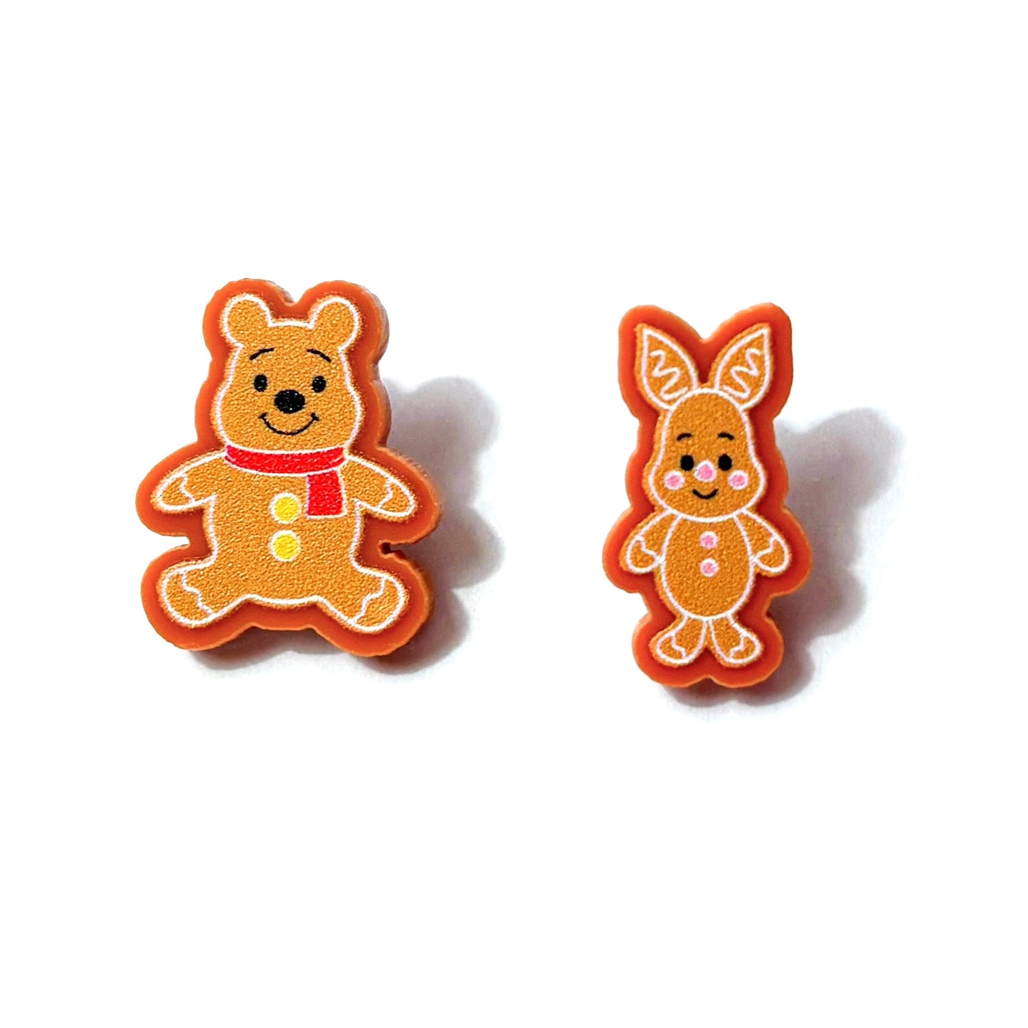 Gingerbread Pooh & Piglet Post Earrings