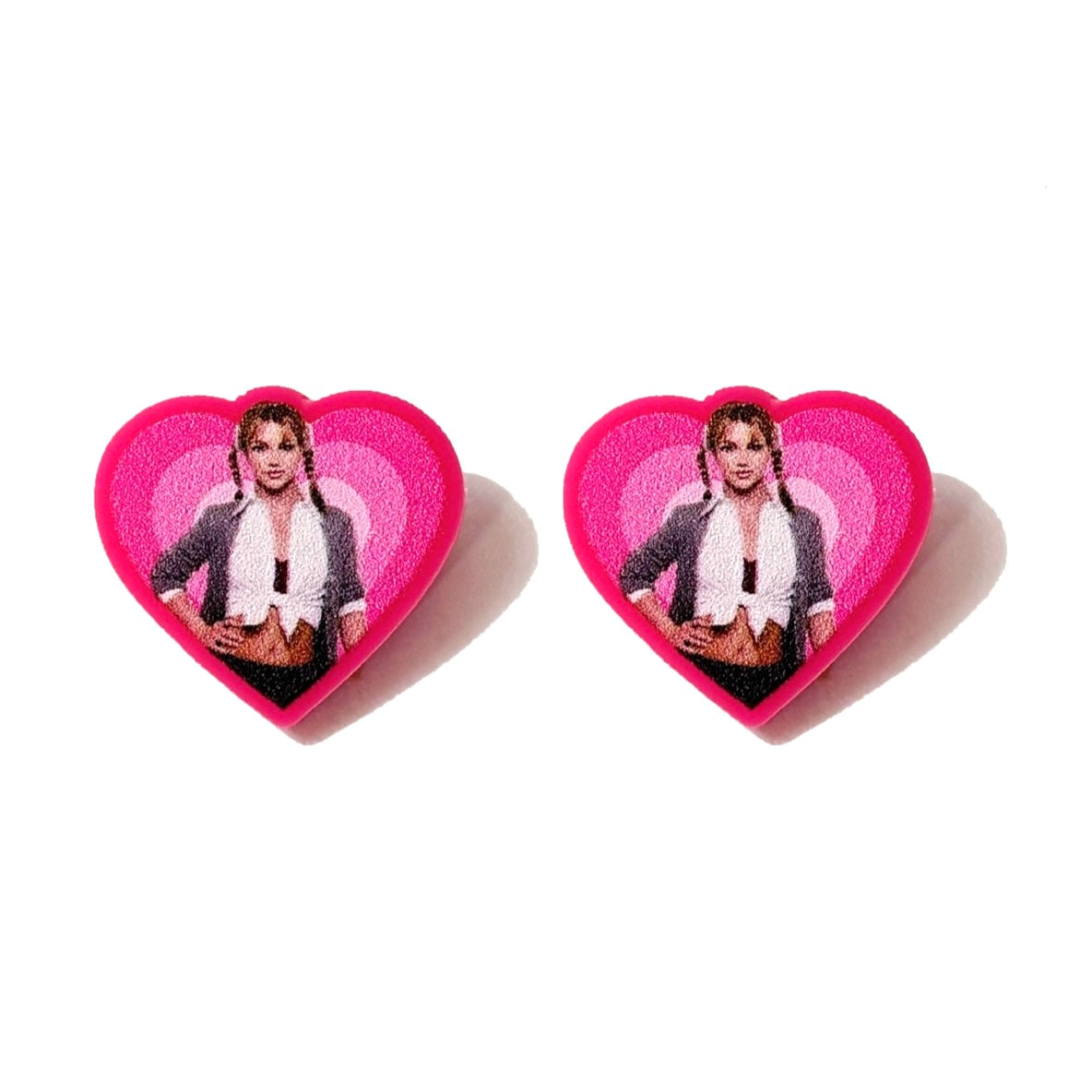 Hit Me Baby Britney Heart Post Earrings