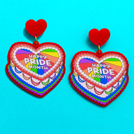 Pride Month Cake Drop Earrings