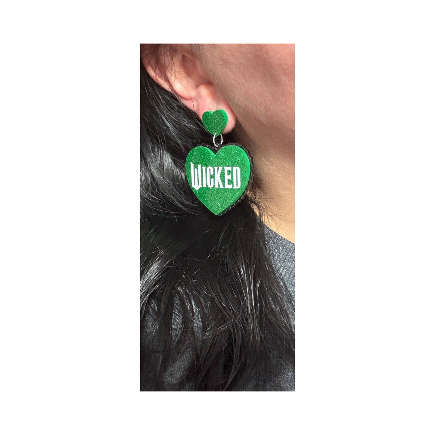 Wicked Sparkle Heart Drop Earrings