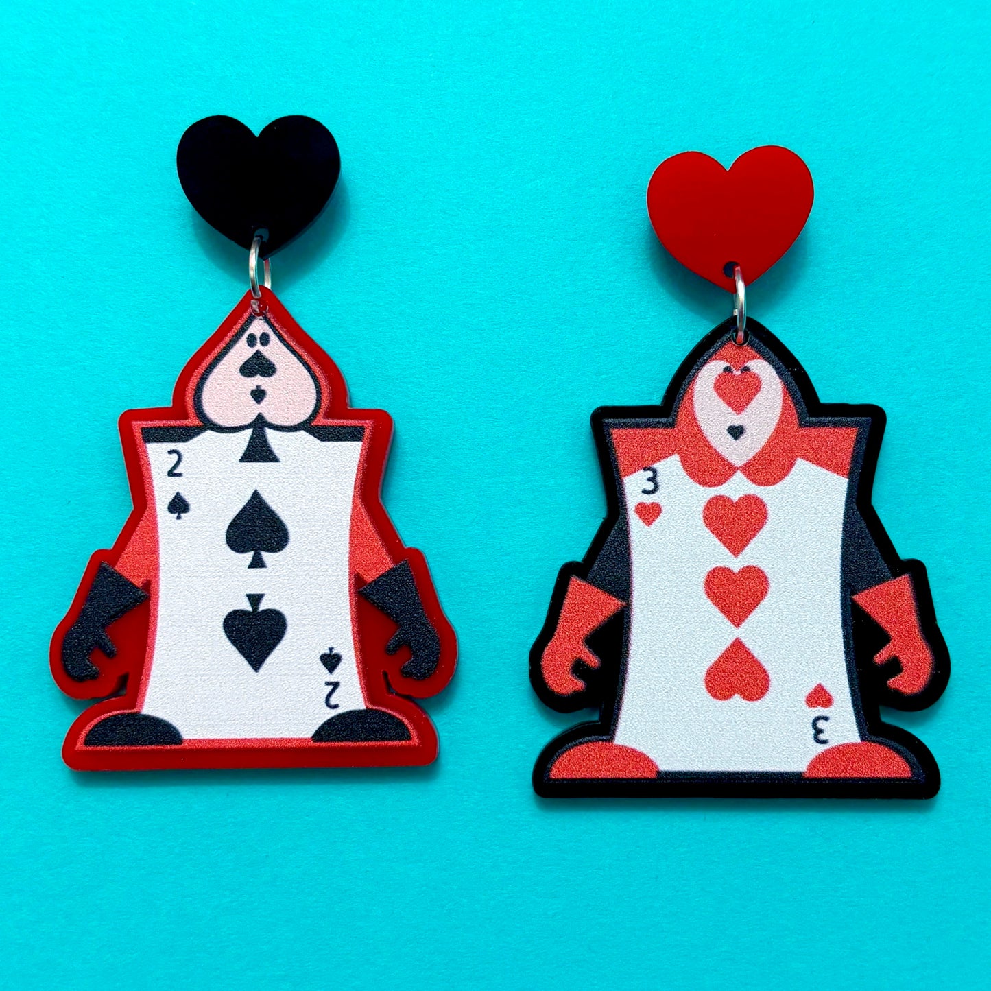 Wonderland Playing Cards Drop Earrings