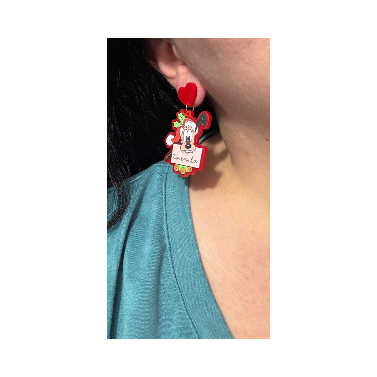 Christmas Golden Pup Drop Earrings