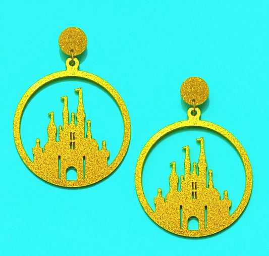 Gold Castle Silhouette Earrings
