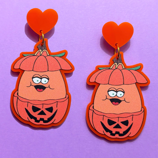 Pumpkin Nugget Drop Earrings