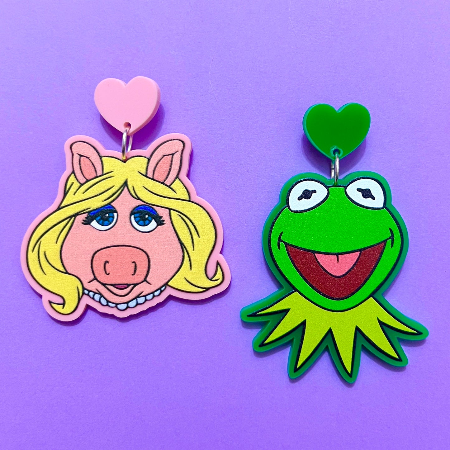 Kermie & Piggy Drop Earrings