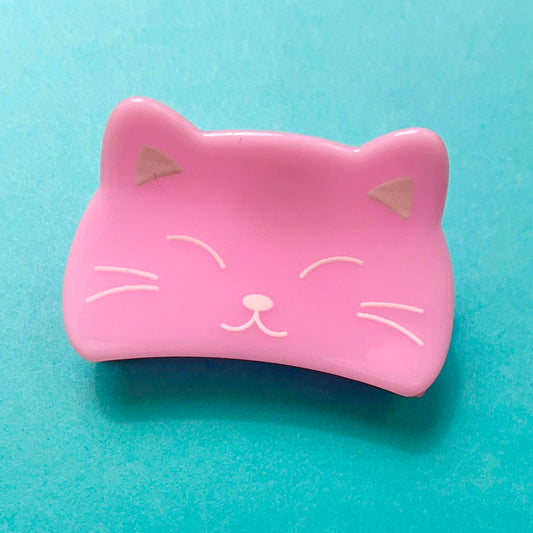 Pink Kitty Mini Claw Clip