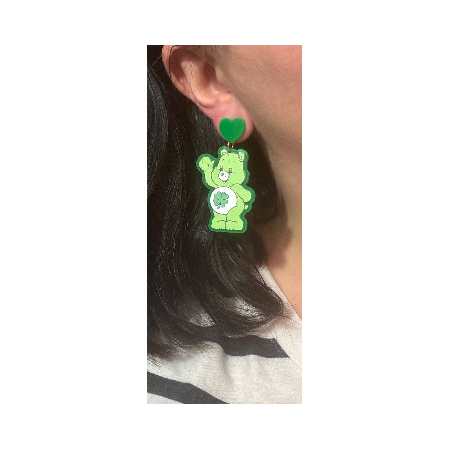 Lucky Rainbow Bear Drop Earrings