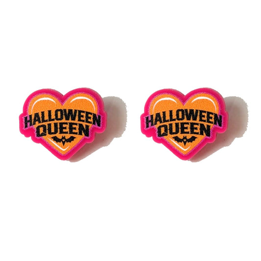Halloween Queen Heart Post Earrings