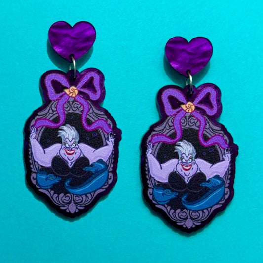 Sea Witch Coquette Cameo Drop Earrings