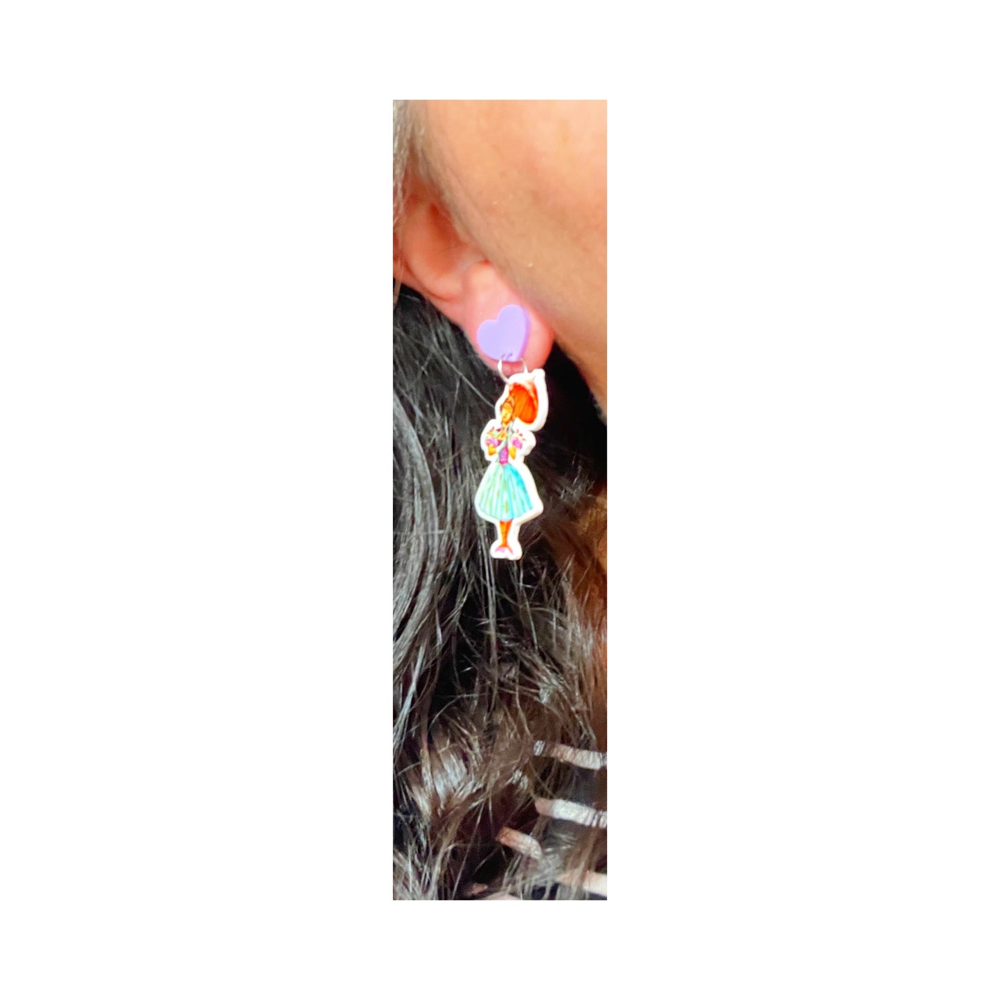 Tightrope Girl Acrylic Drop Earrings