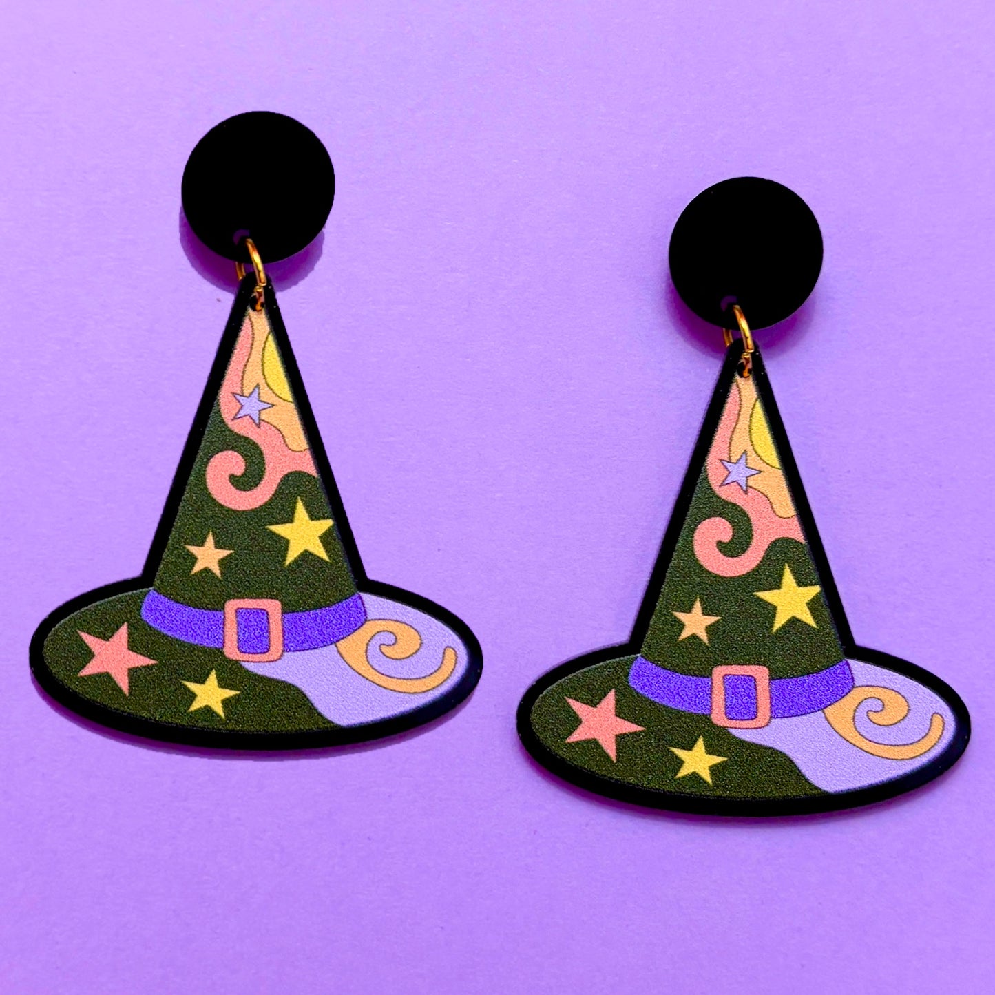 Retro Witch Hat Drop Earrings