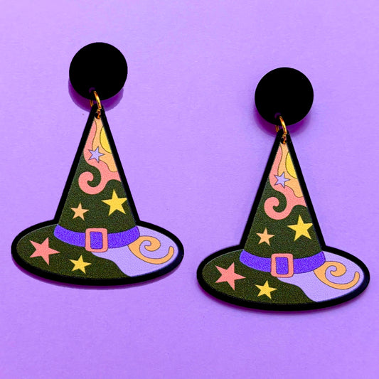 Retro Witch Hat Drop Earrings
