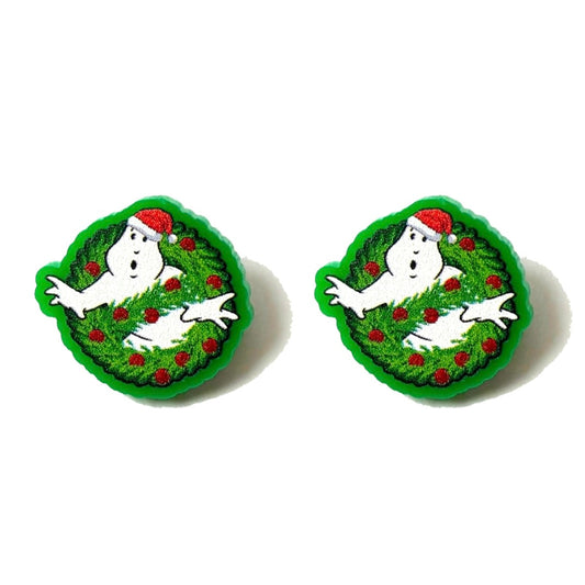 Ghostbuster Wreath Post Earrings