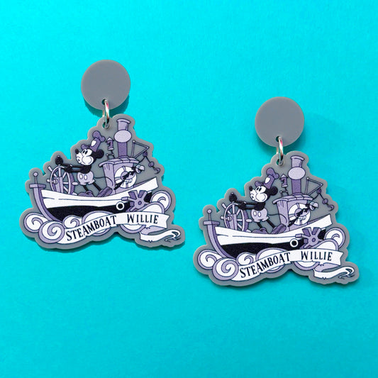 Vintage Mouse Boat Drop Earrings