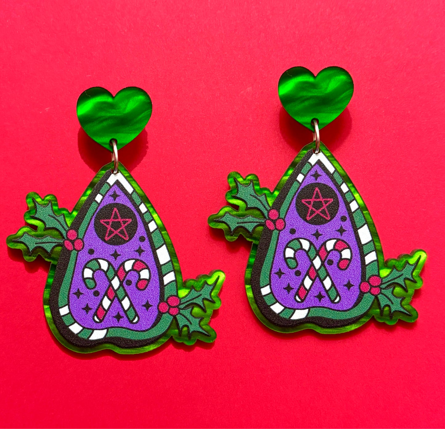 Hexmas Ouija Planchette Drop Earrings