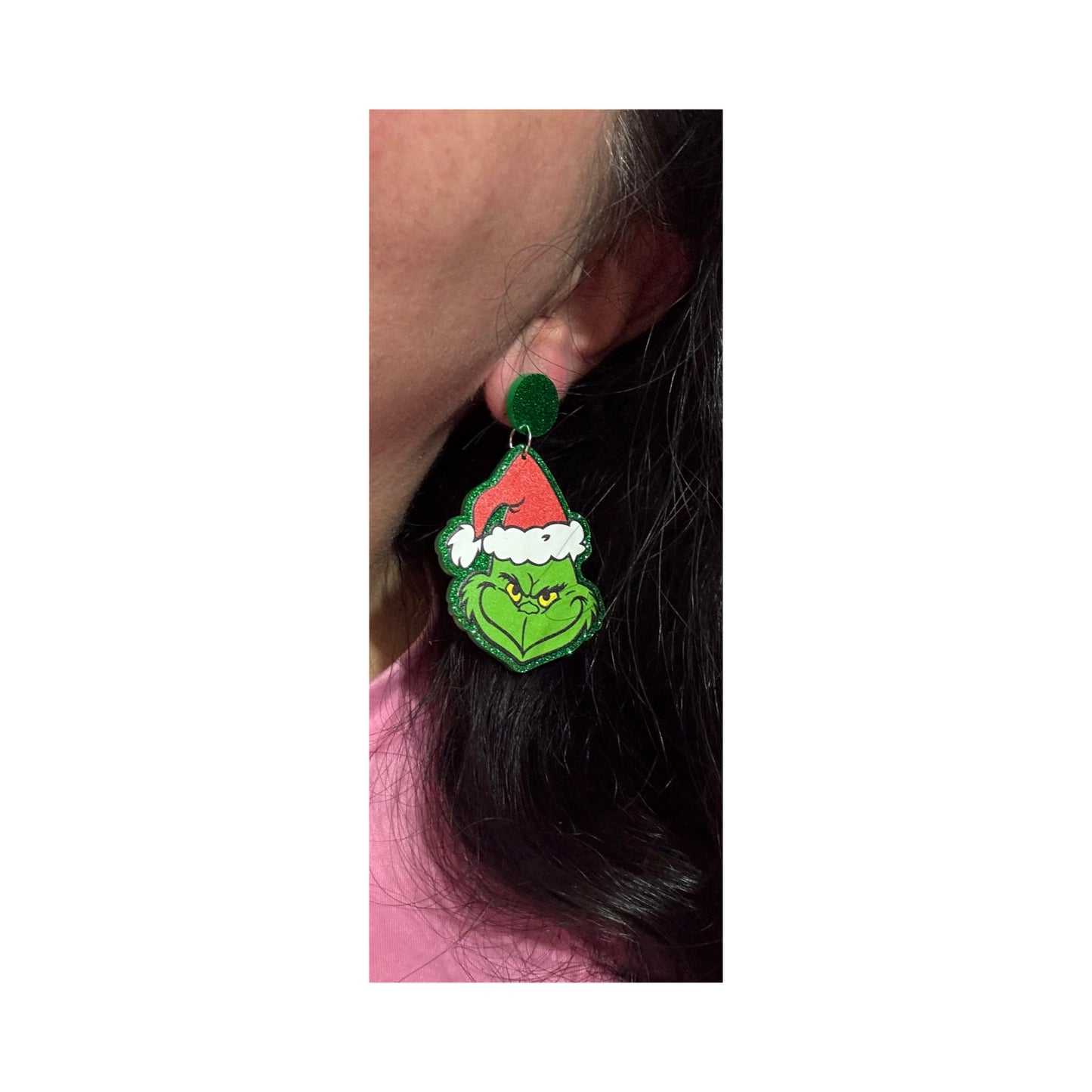 Grinch Sparkle Drop Earrings