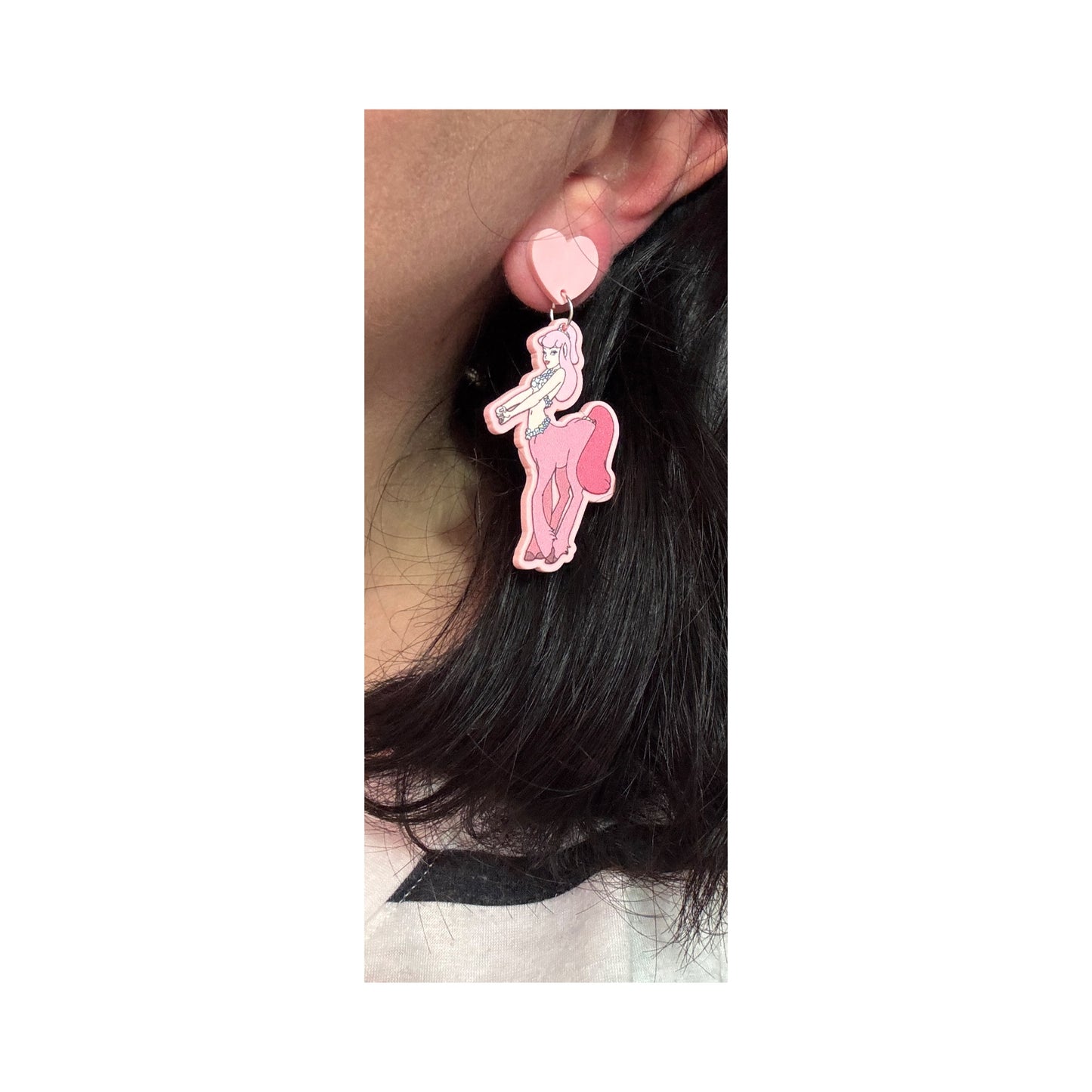 Pink Centaurette Drop Earrings