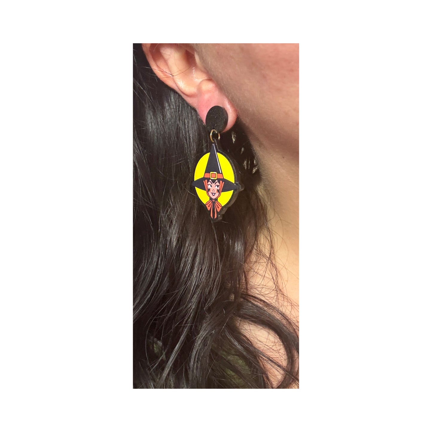 Retro Witch Acrylic Drop Earrings