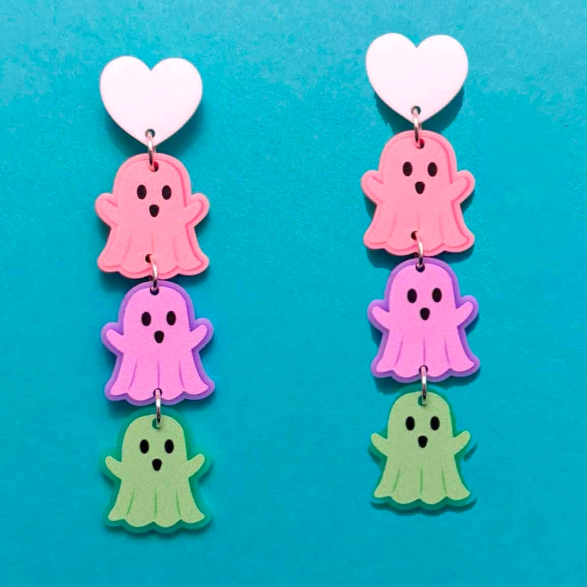 Pastel Tiered Ghosts Drop Earrings