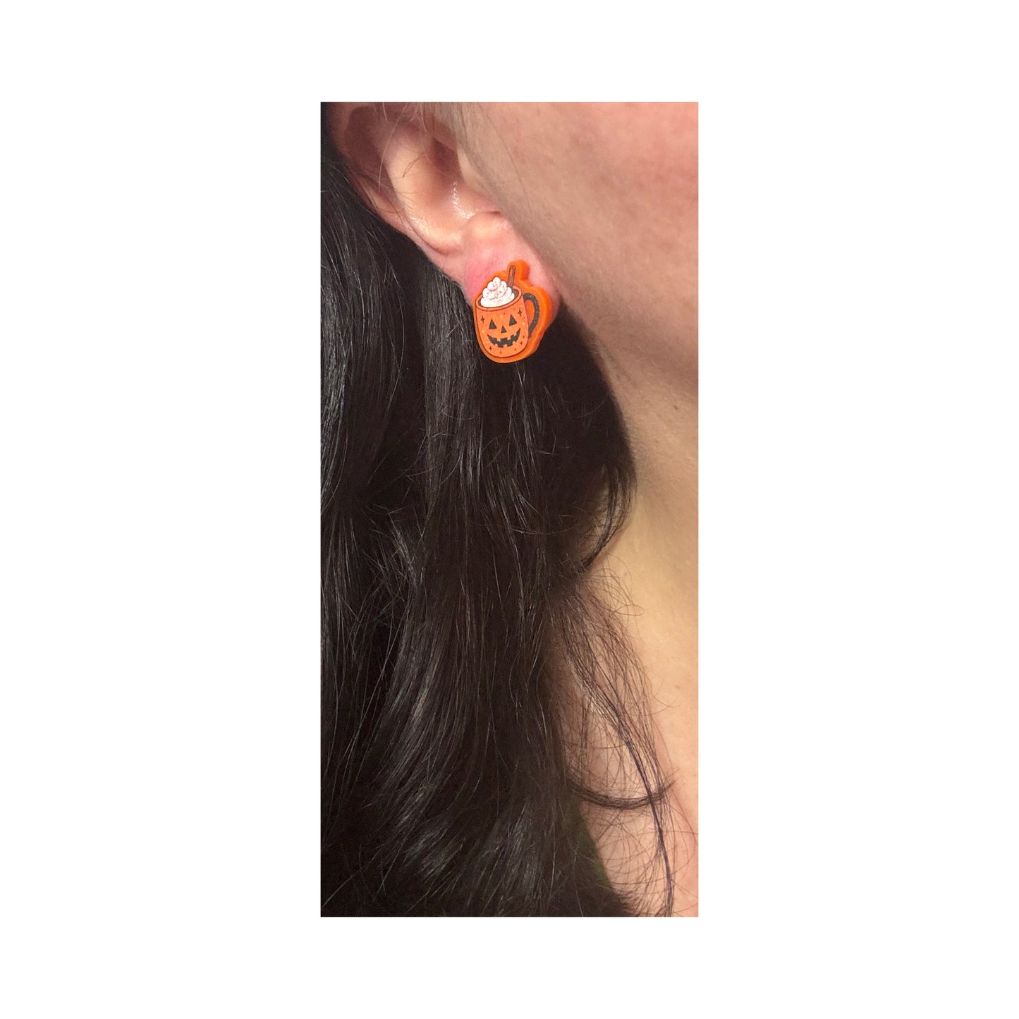 Jack-o’-lantern Mug Post Earrings