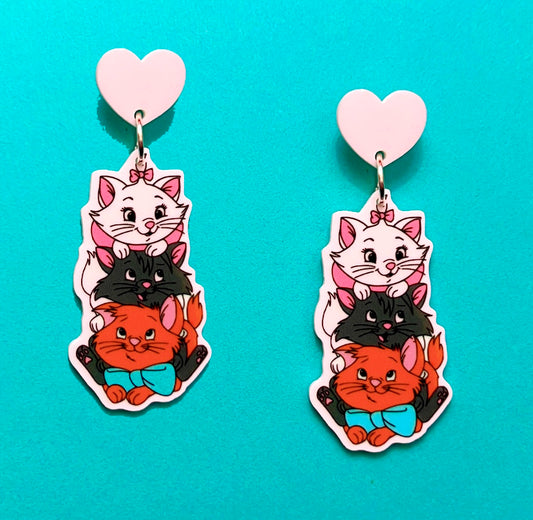 Aristocats Acrylic Drop Earrings