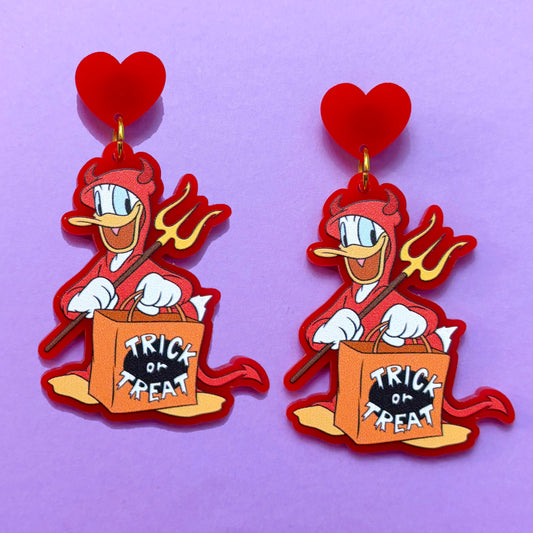 Devil Duck Drop Earrings