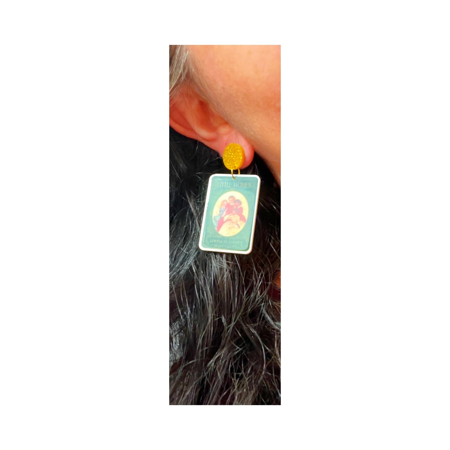 Little Women Vintage Book Acrylic Drop Earrings