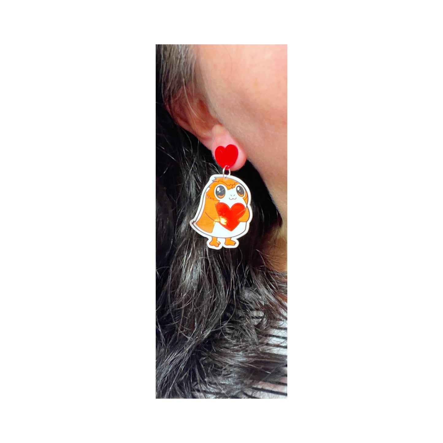 Porgie Valentine Acrylic Drop Earrings
