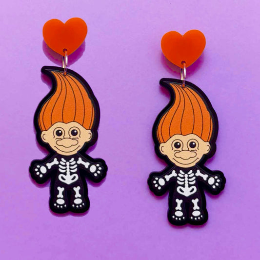 Skeleton Troll Drop Earrings