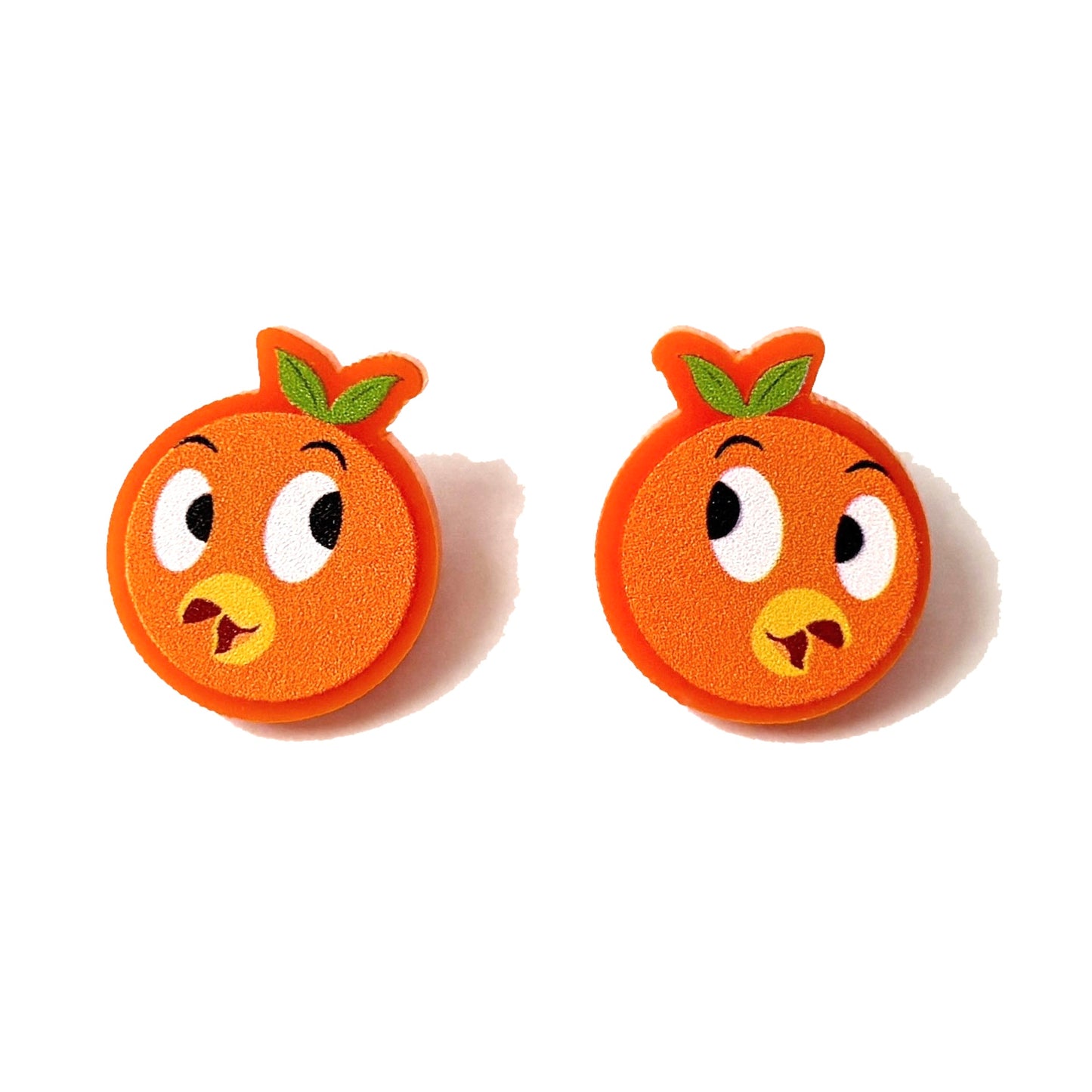 Orange Bird Inspired Acrylic Post Earrings