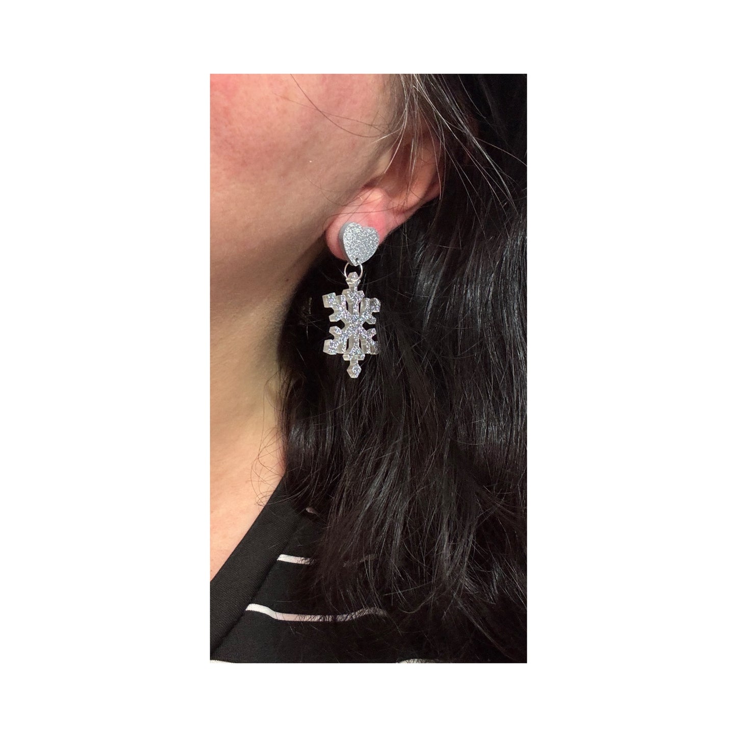 Snowflake Sparkle Drop Earrings