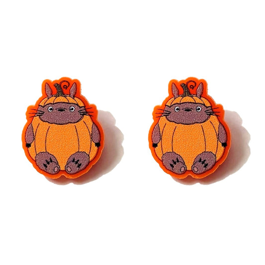 Pumpkin Totoro Post Earrings