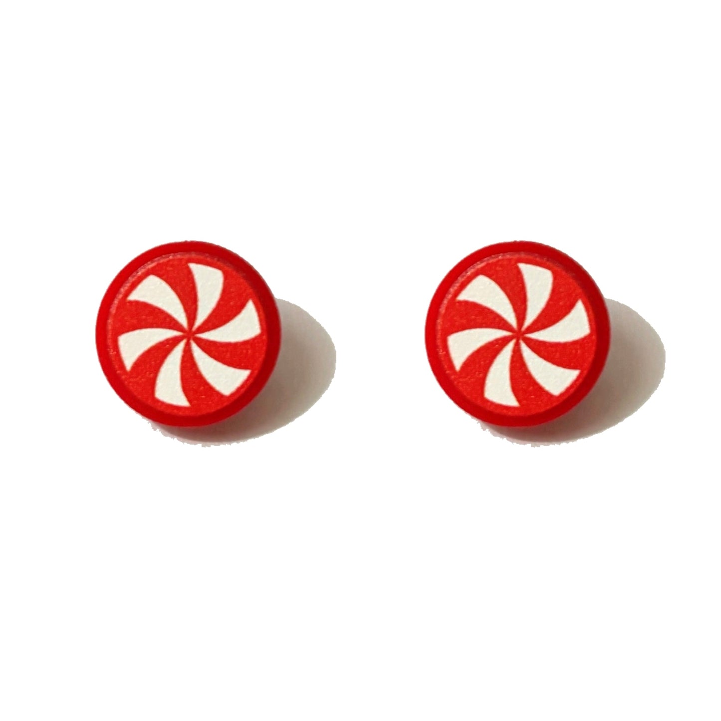 Red Peppermint Post Earrings