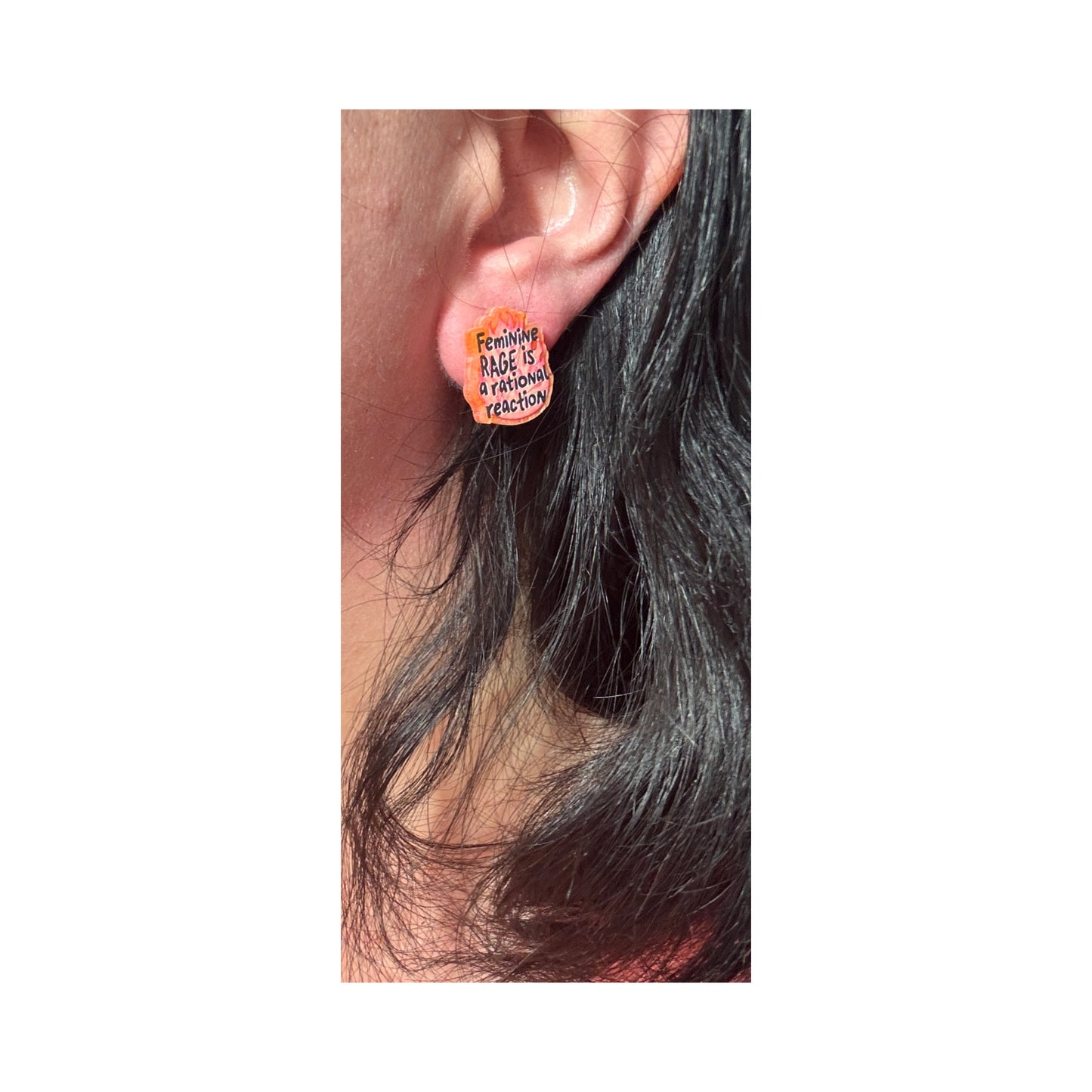 Feminine Rage Flame Post Earrings