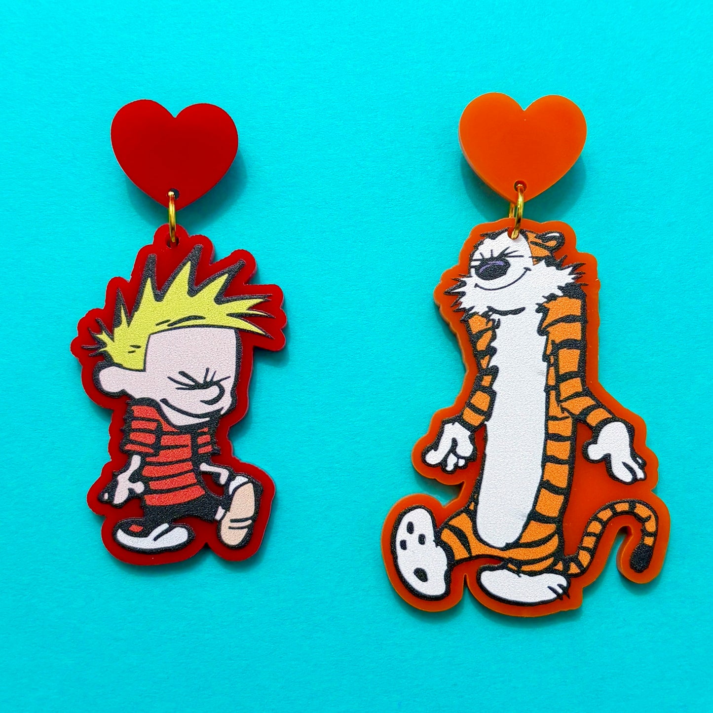 Boy & Tiger Drop Earrings