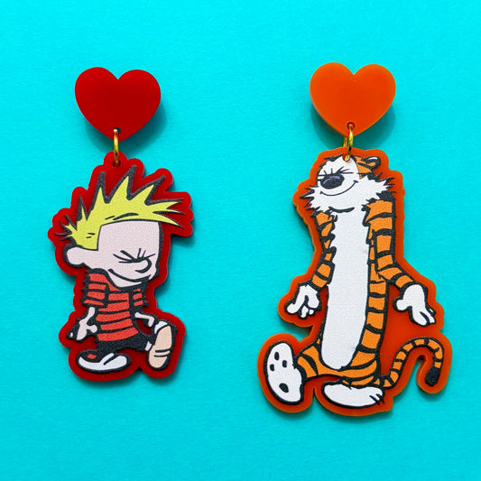 Boy & Tiger Drop Earrings