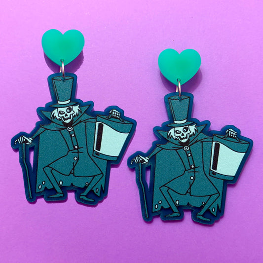 Hat Box Ghost Drop Earrings