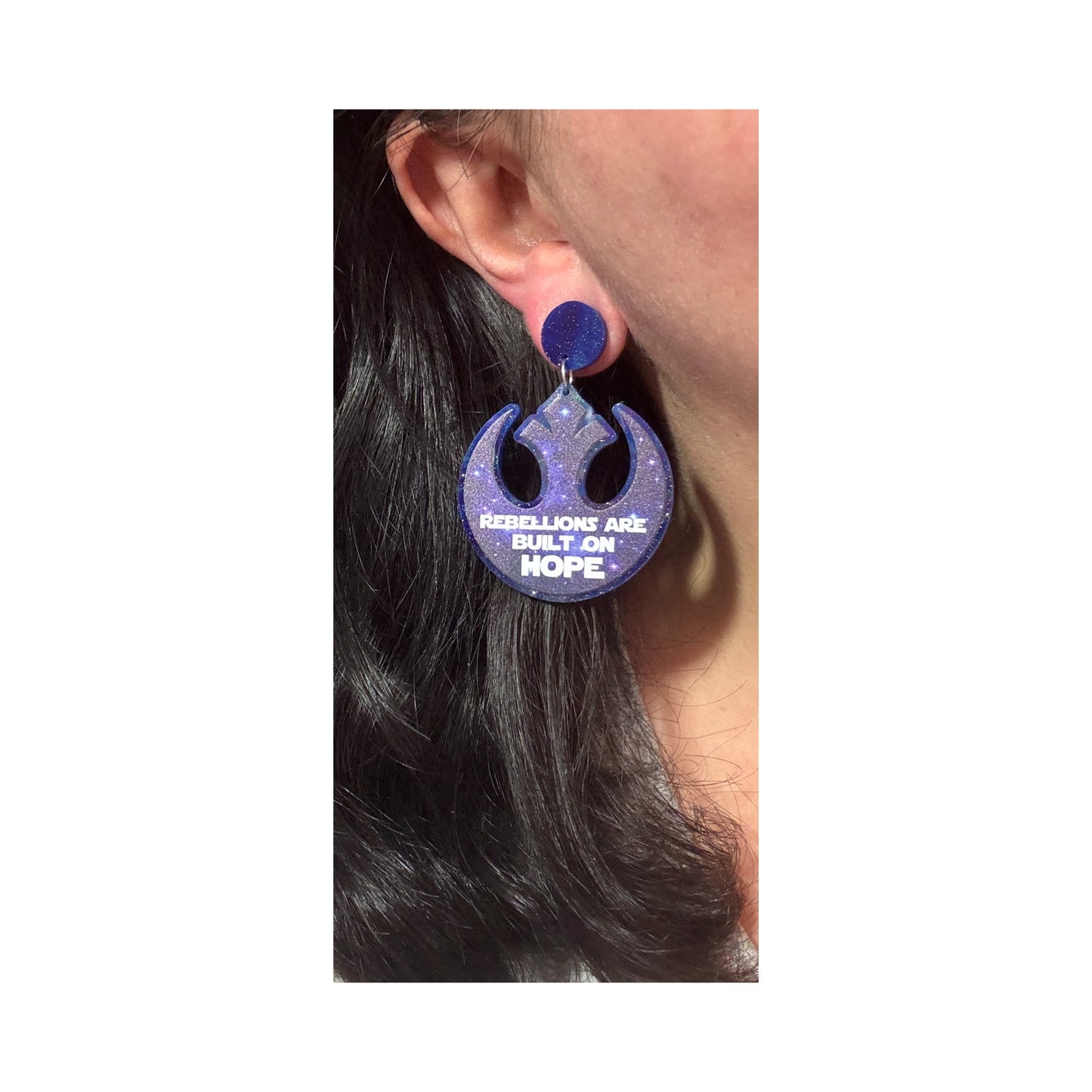 Rebellions Are Built On Hope Blue Drop Earrings